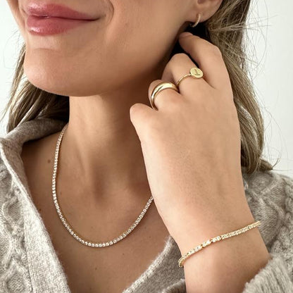 Belucci Milano Tennis Necklace - 14K Gold